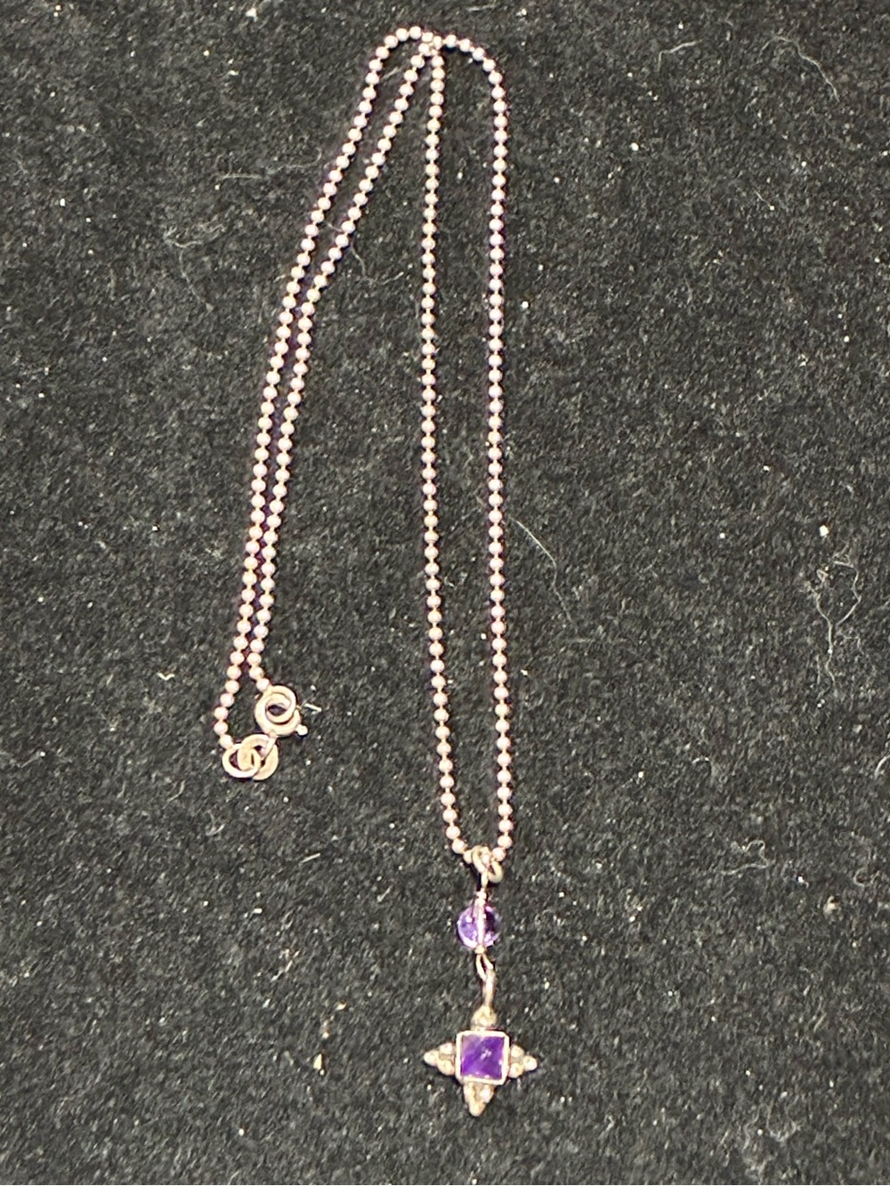 Vintage Sterling Silver & Amethyst Necklace